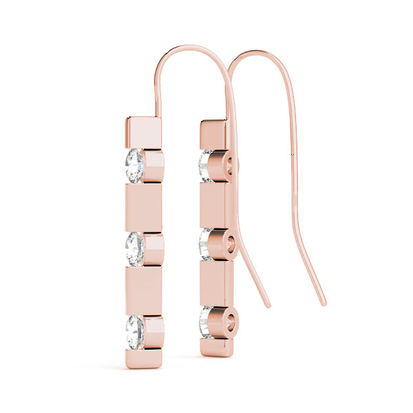 18K Rose Gold Lab Diamond Trio Earrings