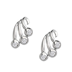 14K White Gold Lab Diamond Trio Earrings