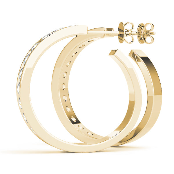 18K Yellow Gold Lab Diamond Hoop Earrings