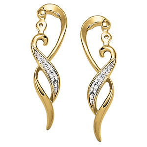 14K White Gold Round Diamond Fashion Earrings