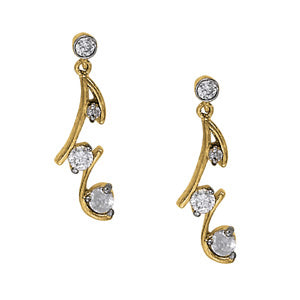 14K Yellow Gold Lab Diamond Earring Pair