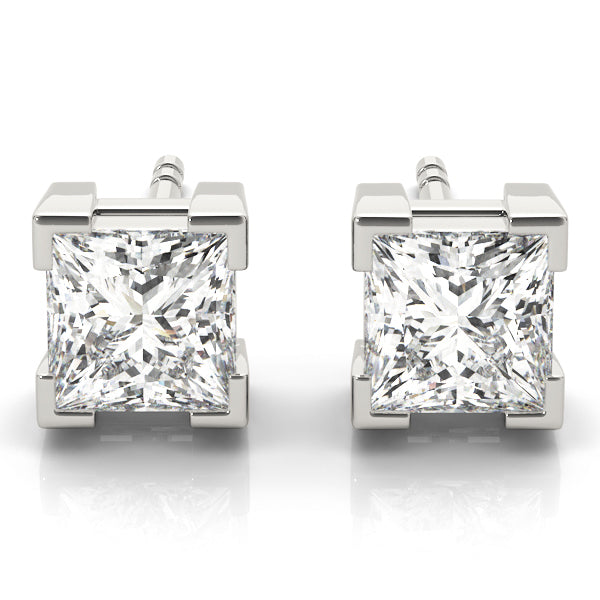 18K White Gold 0.1CT Square Diamond Stud Earrings