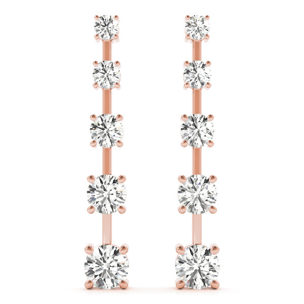 Rose Gold Lab Diamond Journey Earrings