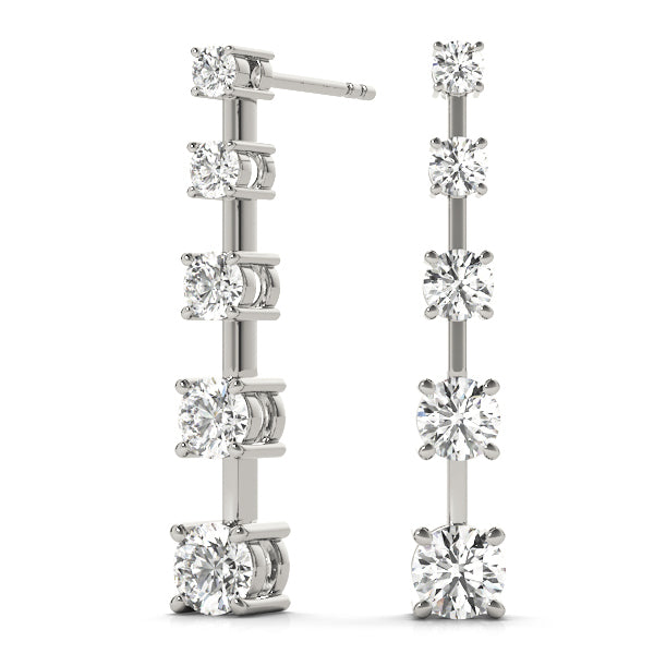 White Gold Lab Diamond Journey Earrings