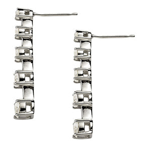 14K White Gold Lab Diamond Journey Earrings