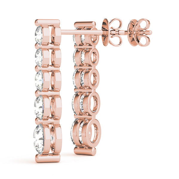 18K Rose Gold Lab Diamond Journey Earrings
