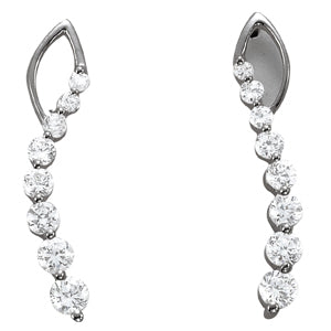18K White Gold Lab Diamond Journey Earrings