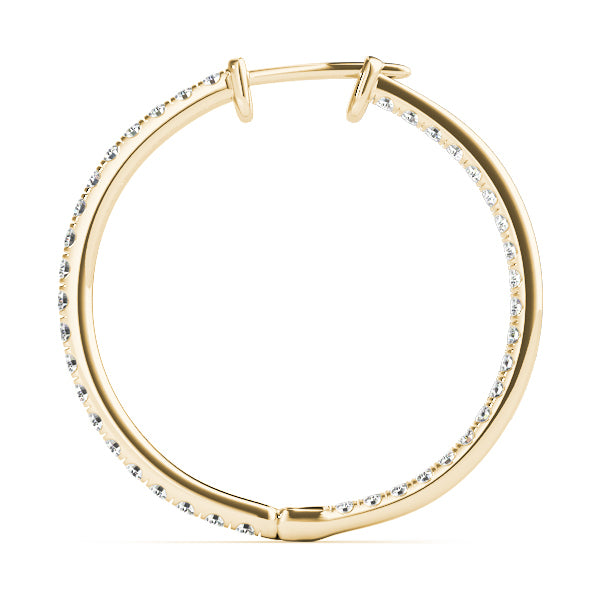 Yellow Gold Lab Diamond Hoop Earrings