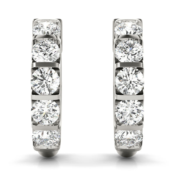 Round Diamond Hoop Earrings