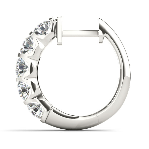 18K White Gold Lab Diamond Hoop Earrings