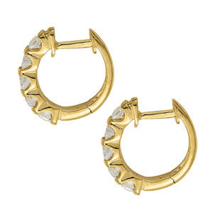 Round Diamond Hoop Earrings