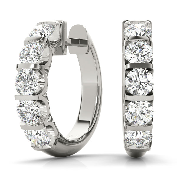 Platinum Diamond Hoop Earrings