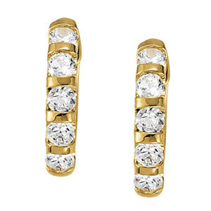 White Gold Diamond Hoop Earrings | 1 CT Total