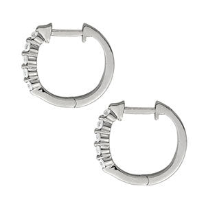 Round Diamond 5-Stone Hoop Earrings