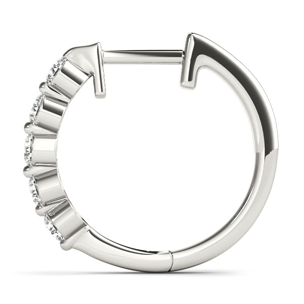 18K White Gold Lab Diamond Hoop Earrings
