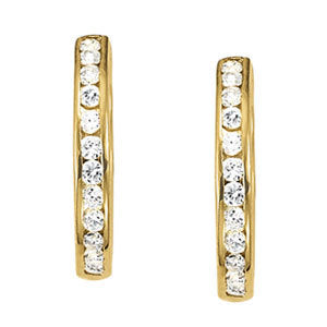 Round Diamond Hoop Earrings