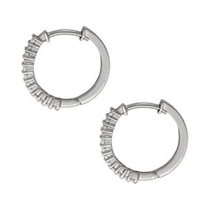 18K White Gold Diamond Fashion Hoop Earrings