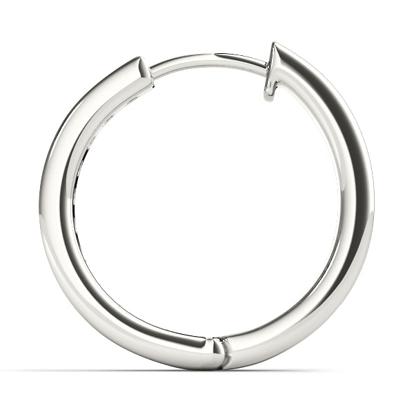 Platinum Diamond Hoop Earrings - Lab Created