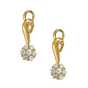 14K White Gold 1/4 CTW Diamond Cluster Earrings