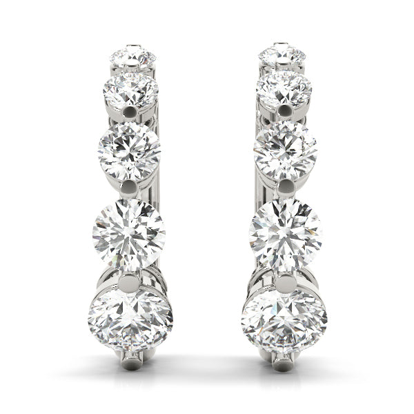 White Gold Lab Diamond Journey Earrings