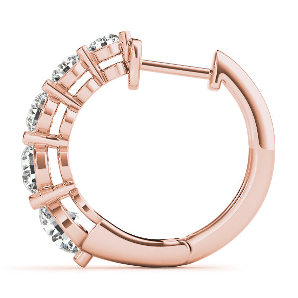 14K Rose Gold Diamond Journey Earrings