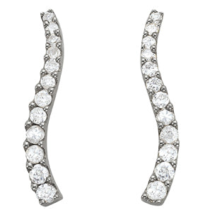 1 CTW Lab Diamond Platinum Journey Earring Pair