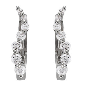 Lab Diamond Journey 18K White Gold Earring Pair