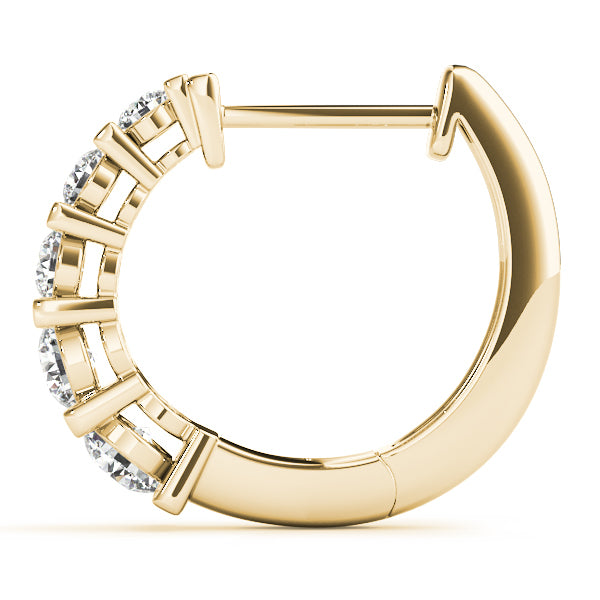 18K Yellow Gold Diamond Hoop Earrings