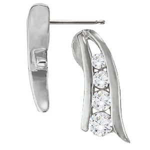 Lab Diamond Journey Earrings in 18K White Gold