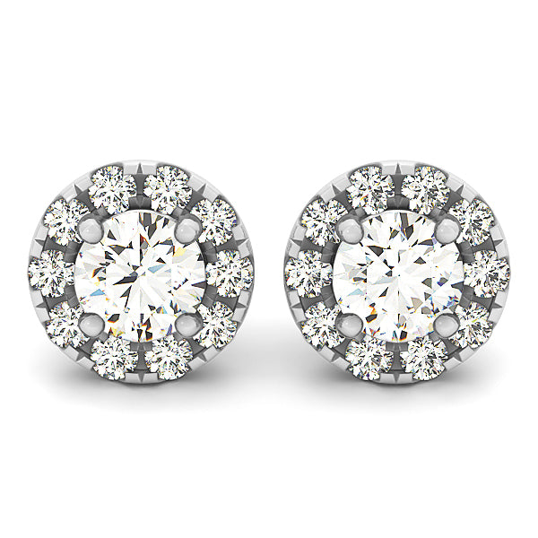 Platinum Lab Diamond Halo Earrings Pair