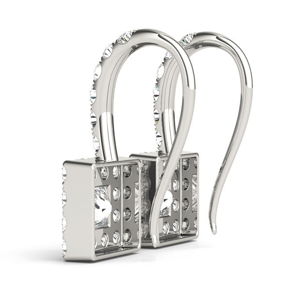 White Gold Lab Diamond Halo Earrings