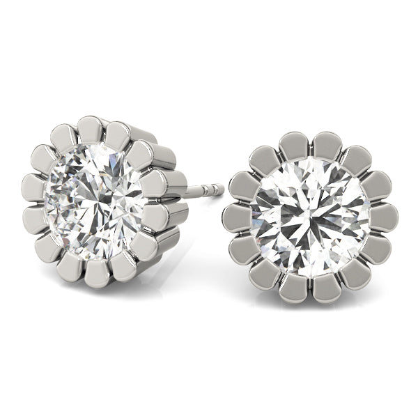 14K White Gold 1CT Lab Diamond Stud Earrings