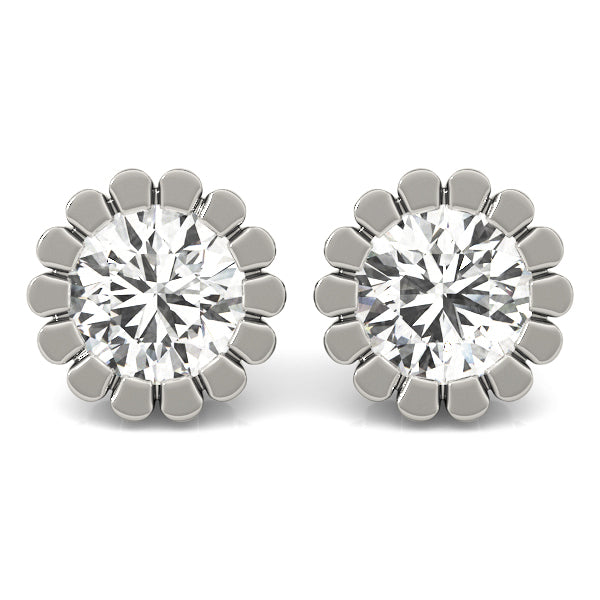 14K White Gold 1CT Lab Diamond Stud Earrings