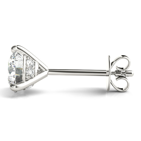 White Platinum Lab Diamond Stud Earrings