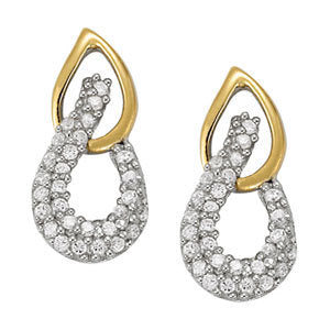 White Gold Lab Diamond Cluster Earrings