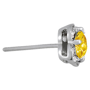 Round Diamond Halo Stud Earrings