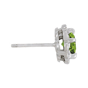 Platinum Round Diamond Halo Stud Earrings