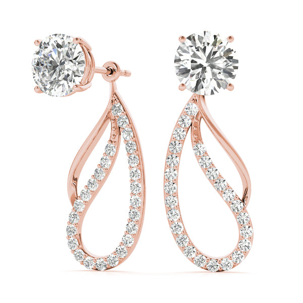Rose Gold Lab Diamond Earring Jacket Pair