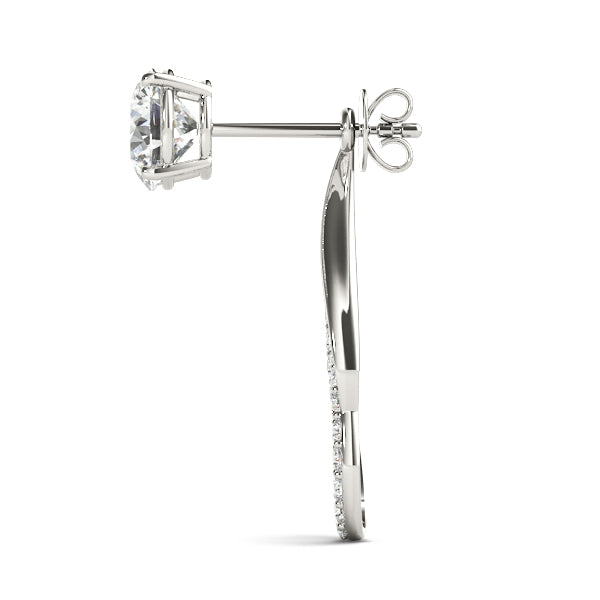 White Platinum Diamond Earring Jacket Pair