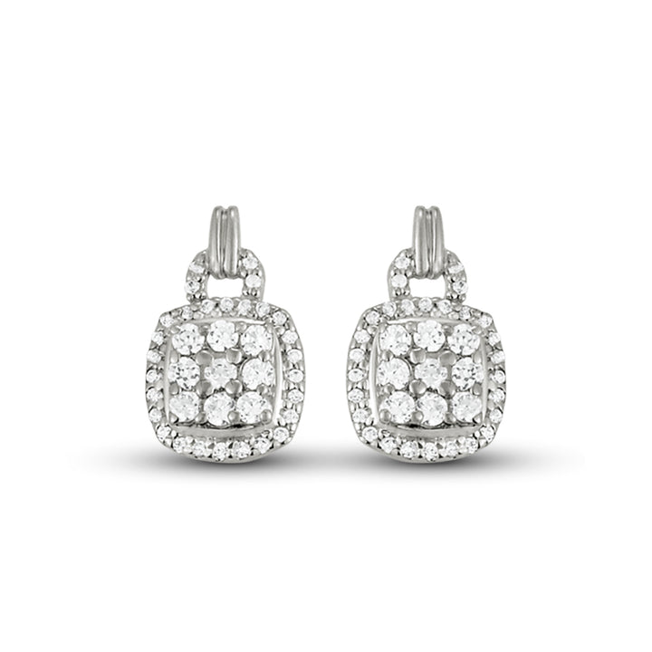 Platinum Lab Diamond Fashion Earring Pair