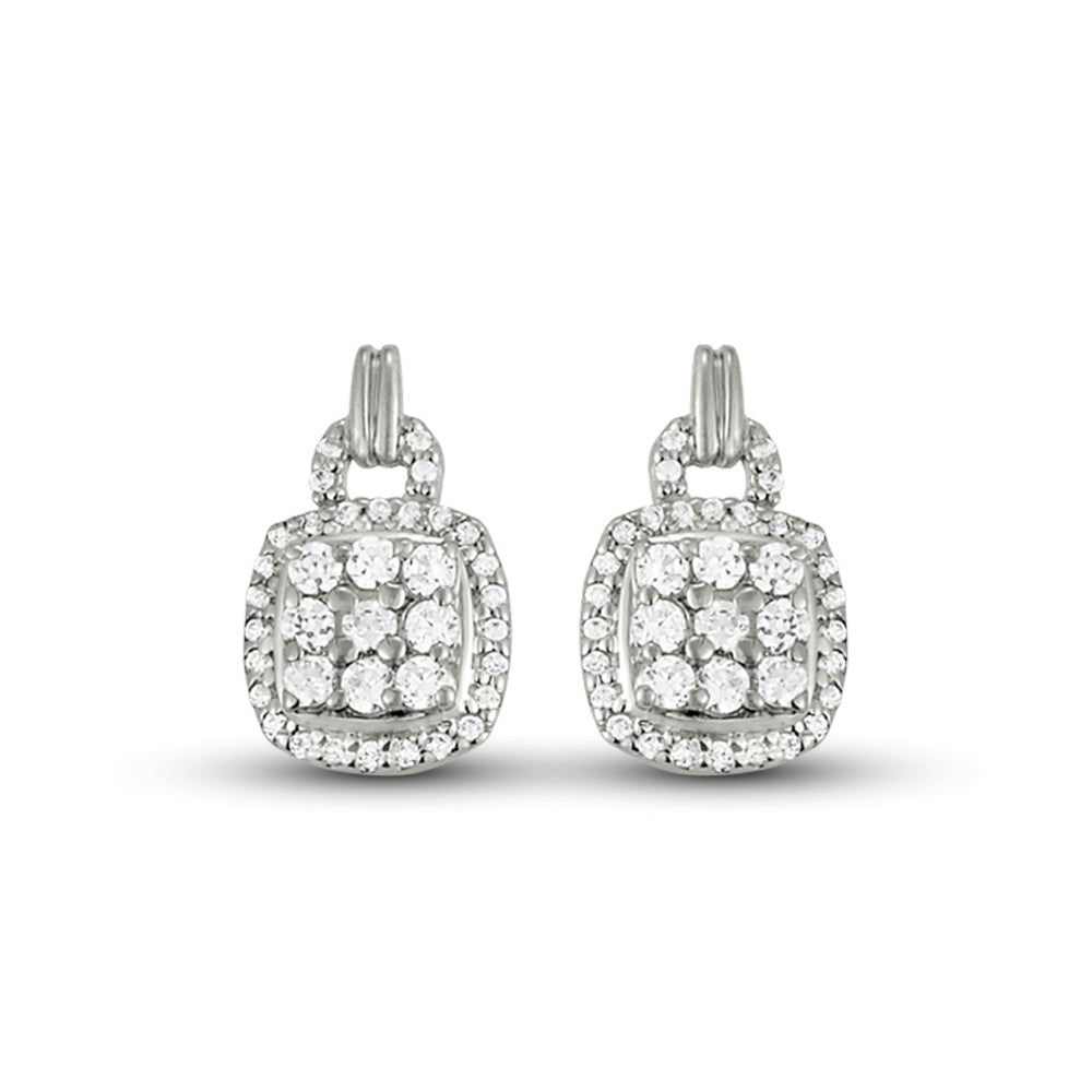 14K White Gold Lab Diamond Fashion Earrings