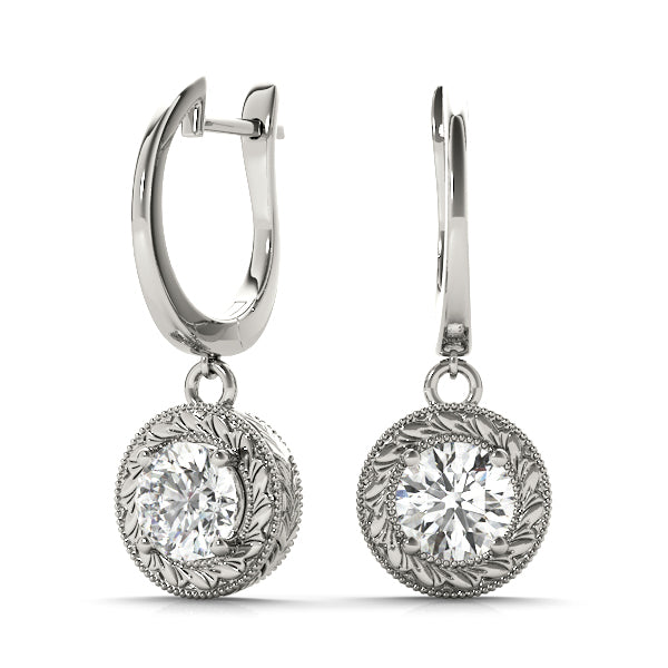 14K White Gold Round Lab Diamond Studs