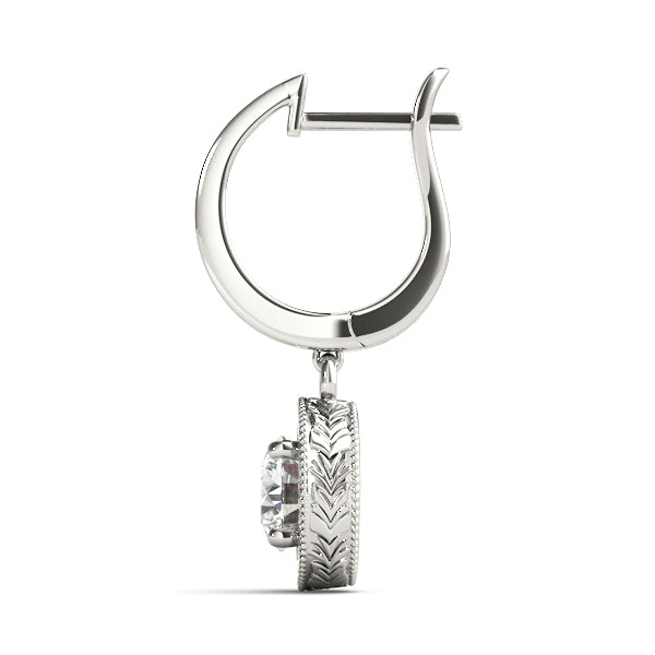 Lab Diamond 14K White Gold Single Stone Earrings