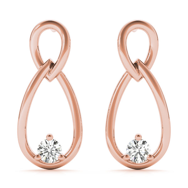 14K Rose Gold Lab Diamond Stud Earrings 0.07ct