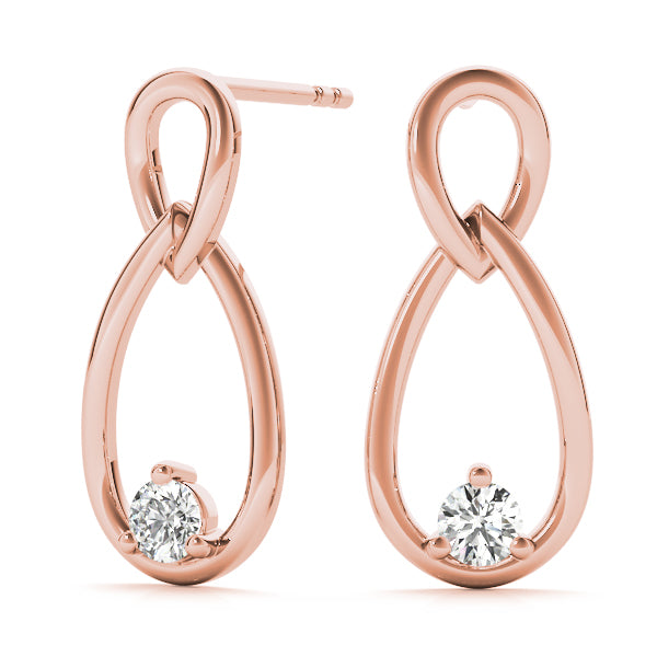 14K Rose Gold Lab Diamond Stud Earrings 0.07ct