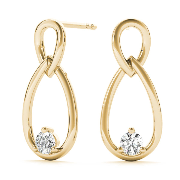 14K Yellow Gold Lab Diamond Stud Earrings