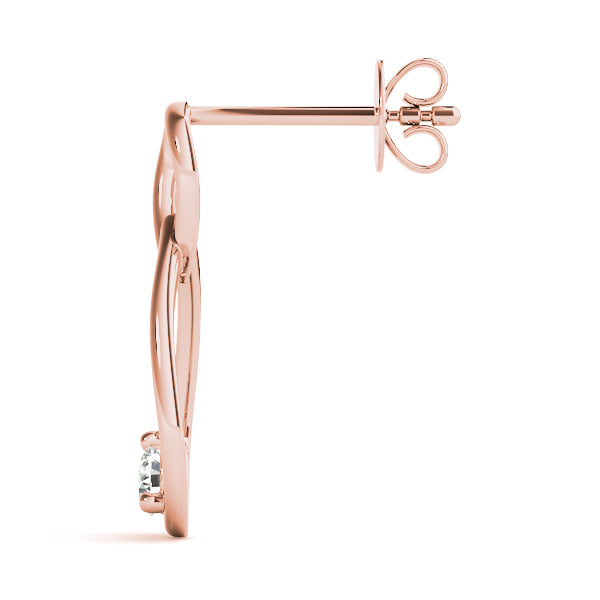 14K Rose Gold Lab Diamond Stud Earrings 0.07ct