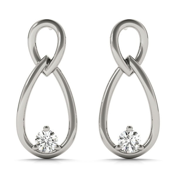 Platinum Lab Diamond Round Stud Earrings