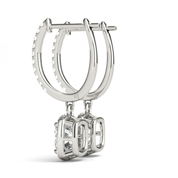 White Gold Lab Diamond Halo Earrings