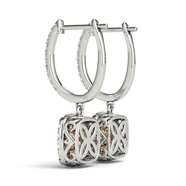 14K Yellow Gold Round Diamond Halo Earring Set